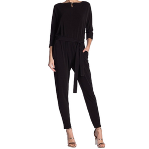 Nina Leonard 2X Plus Size Dressy Black Full Length Lady Woman Romper